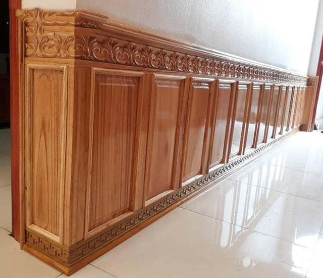 mẫu gỗ ốp tường phòng khách 8