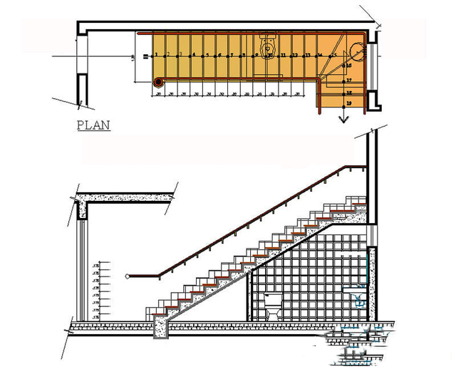 Bản vẽ nhà vệ sinh dưới gầm cầu thang 3