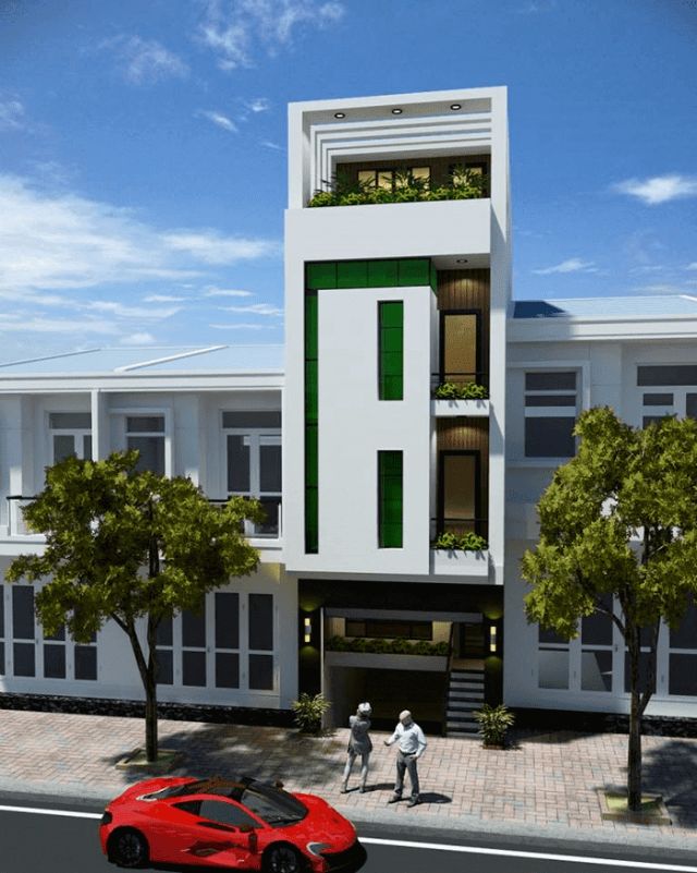 Mẫu thiết kế nhà ống 2 tầng đẹp 500 triệu có 4 phòng ngủ