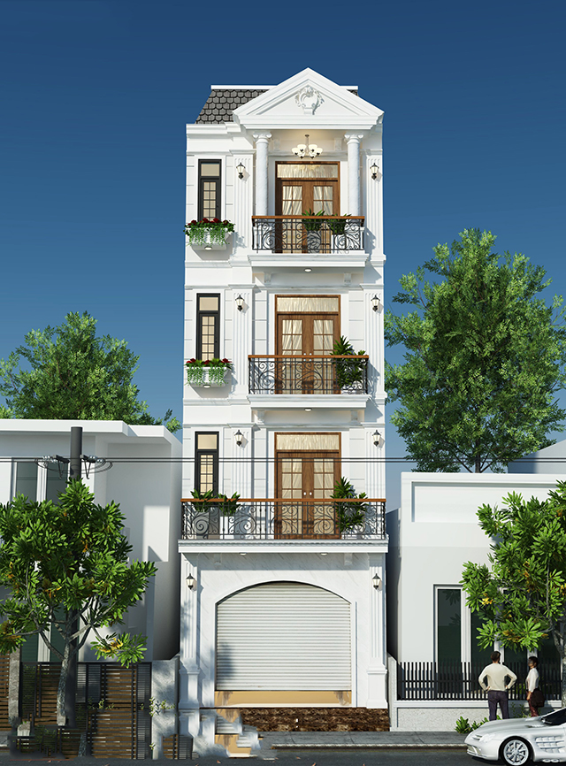 nhà phố tân cổ điển 4 tầng 1