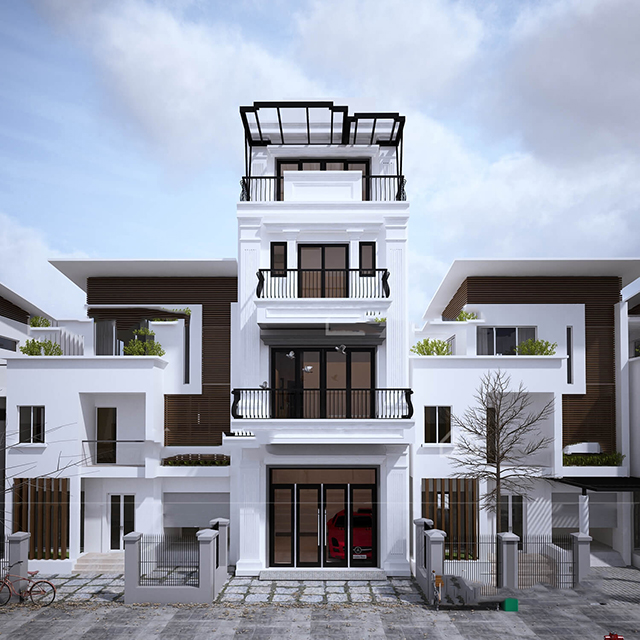 nhà phố tân cổ điển 4 tầng 4