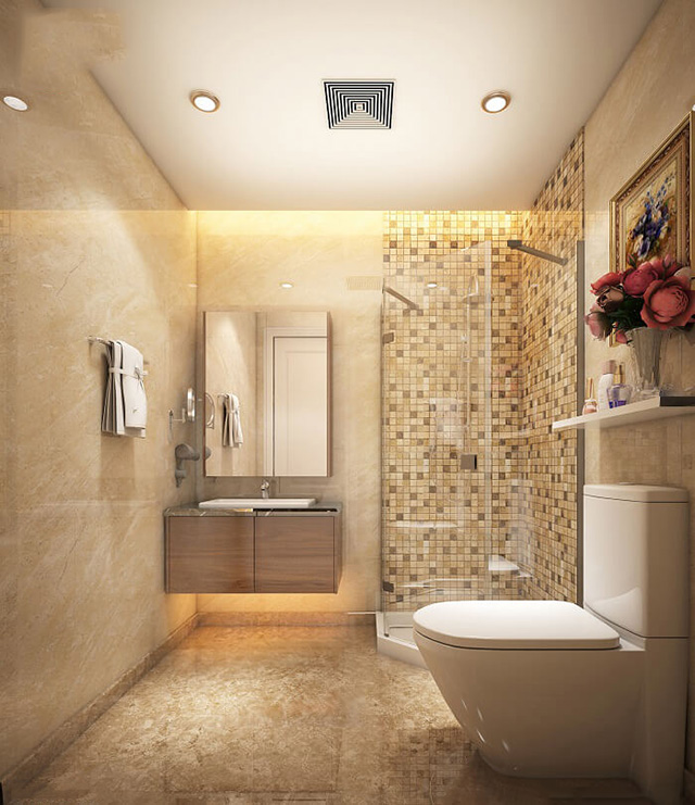 Cách bố trí nhà vệ sinh trong nhà ống 5