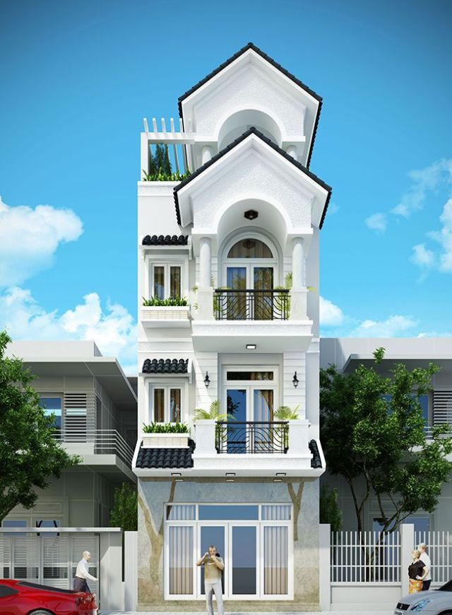 Nhà phố bán cổ điển mái kép 3