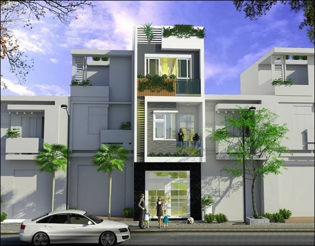 Mẫu thiết kế nhà ống đẹp 3 tầng mặt tiền 4m hiện đại 3