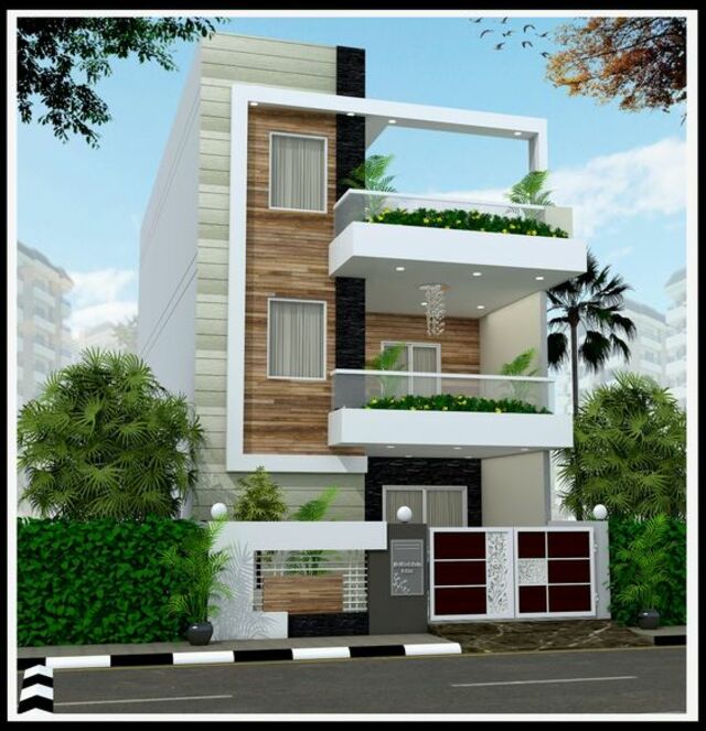 mẫu thiết kế nhà 2 tầng mặt tiền 6m 8