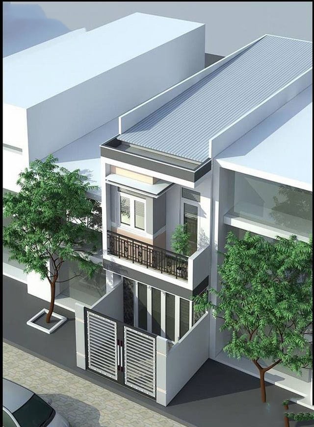 thiết kế nhà phố 2 tầng mặt tiền 7m 3
