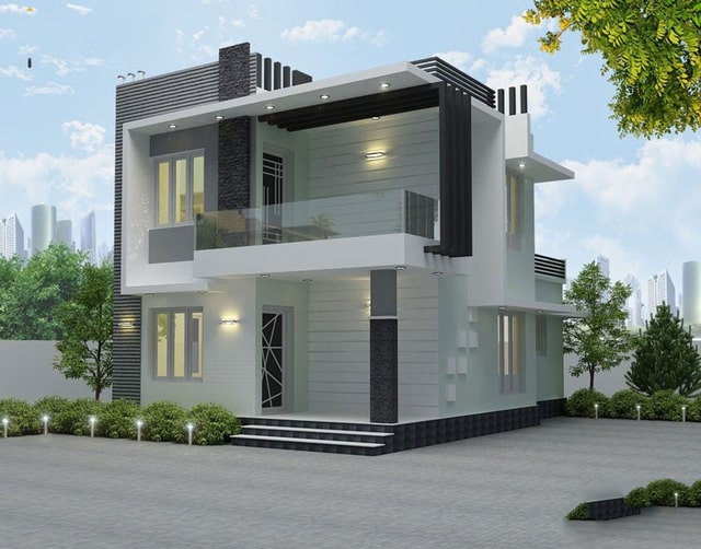 thiết kế nhà mặt tiền 7m 2 tầng 6