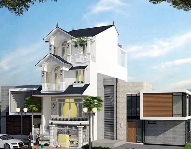 thiết kế nhà 3 tầng mặt tiền 6m 