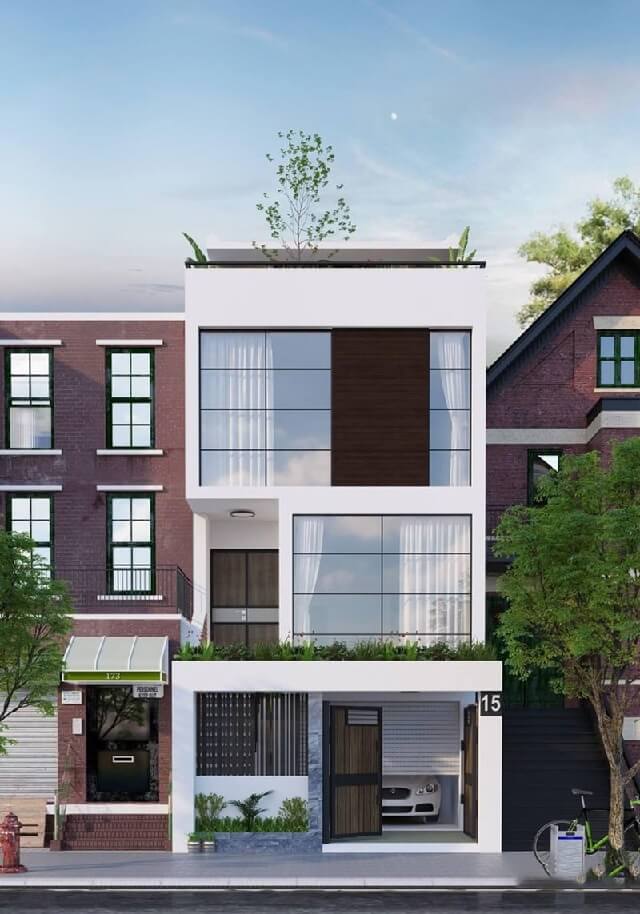 Nhà mặt tiền 6m 3 tầng đơn giản, tinh tế