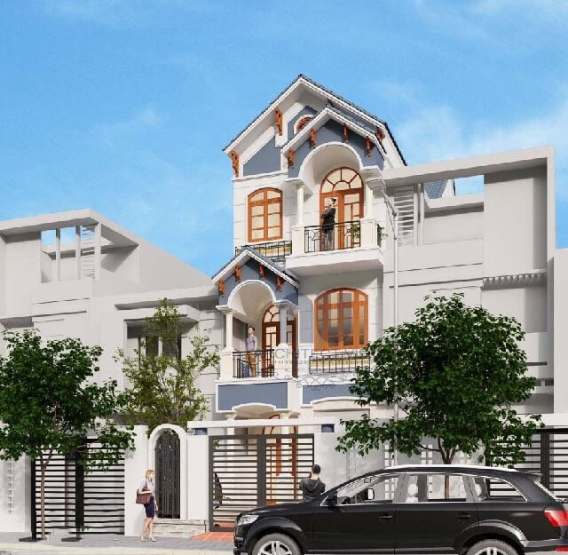 Mẫu Nhà phố mái Thái 3 tầng mặt tiền 6m