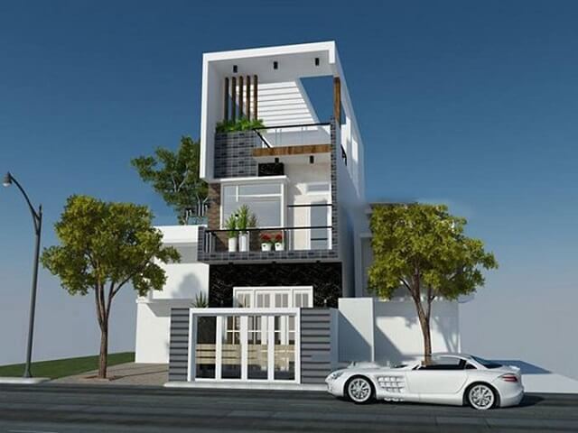 Mẫu Nhà phố mái Thái 3 tầng mặt tiền 6m