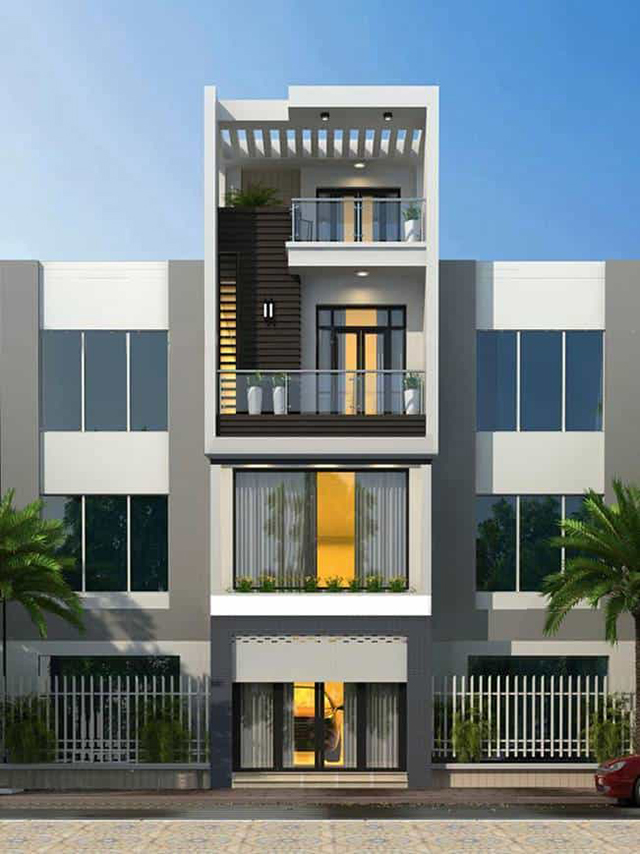 thiết kế nhà phố 4 tầng mặt tiền 5m 3