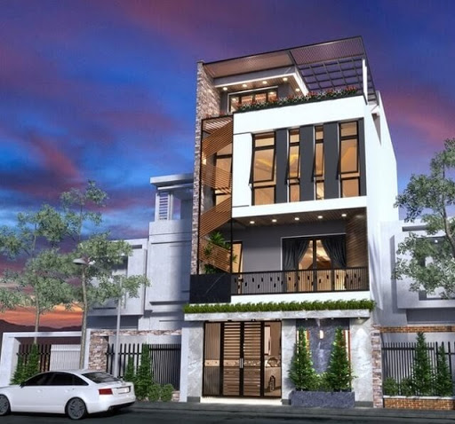 Thiết kế nhà phố 4 tầng có mặt tiền 7m của ông Cường tại Bắc Ninh