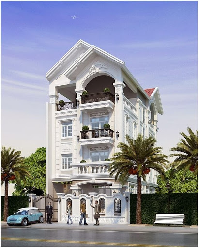 Phối cảnh phần ngoại thất nhà phố