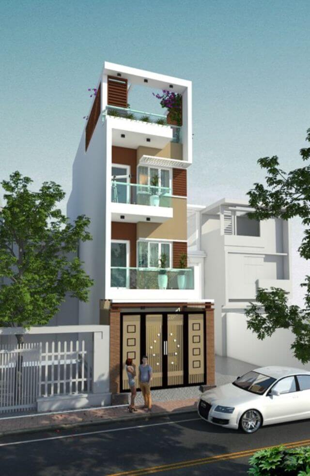 Mẫu nhà 4 tầng đẹp mặt tiền 4m
