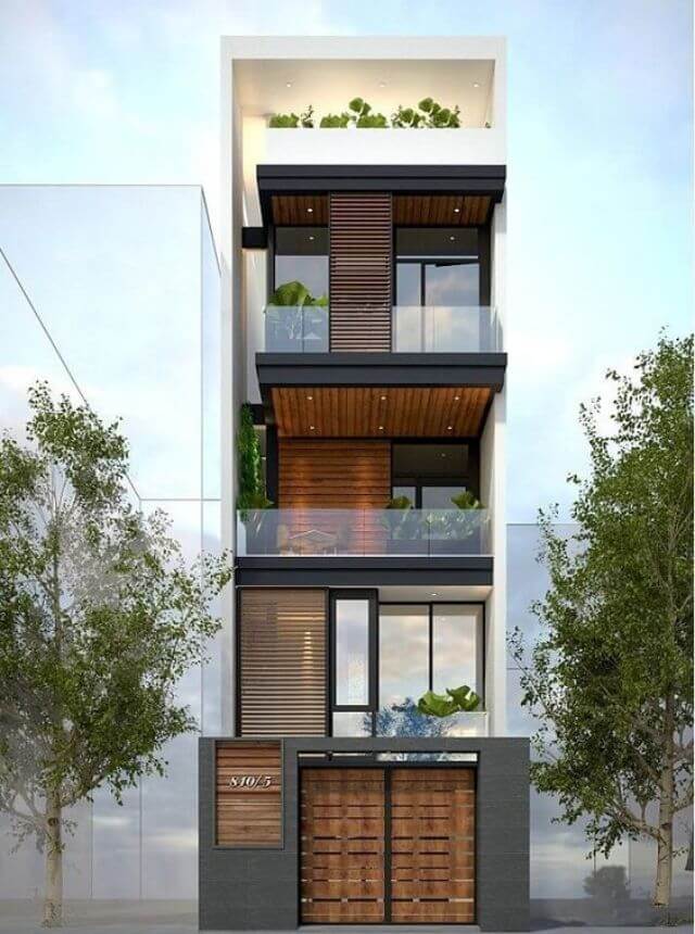Mẫu nhà 4 tầng đẹp mặt tiền 5m