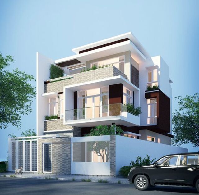 thiết kế nhà 3 tầng mặt tiền 8m 3