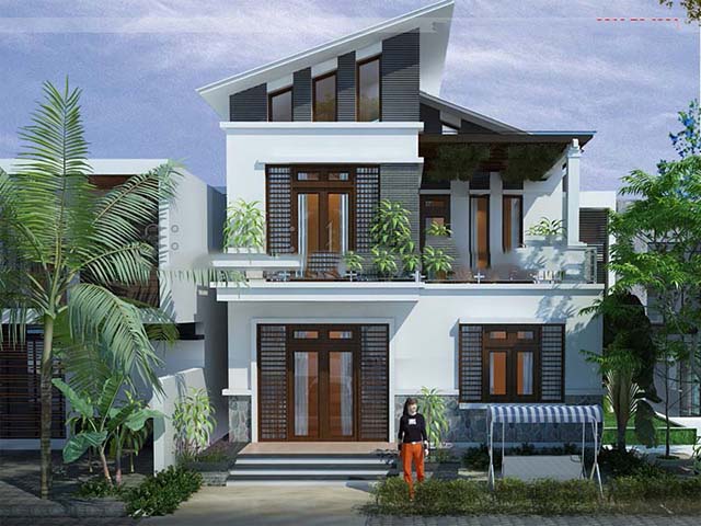 thiết kế nhà mặt tiền 9m 1