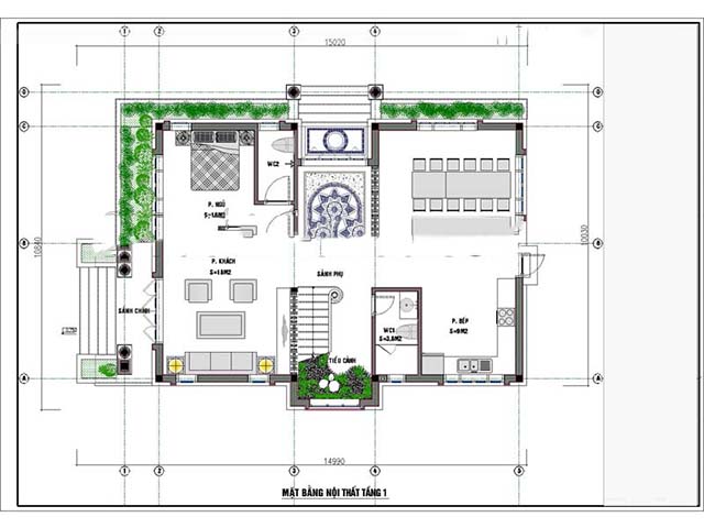 thiết kế nhà mặt tiền 9m 11