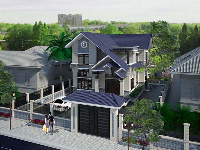 thiết kế nhà mặt tiền 9m 13