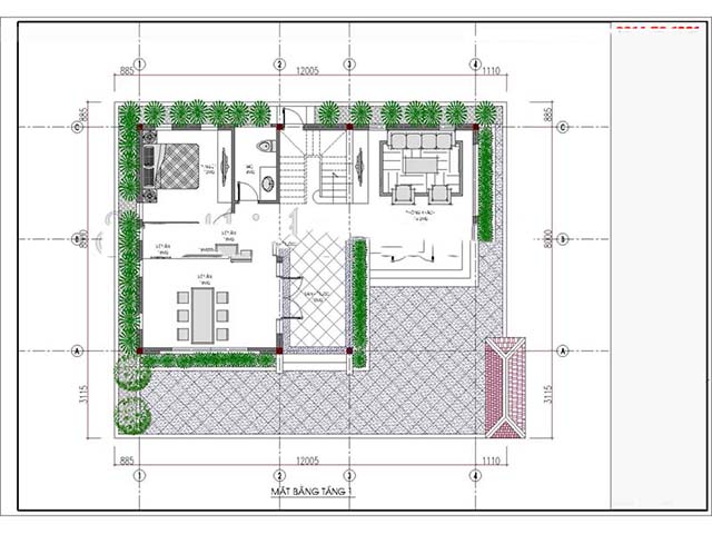 thiết kế nhà mặt tiền 9m 17
