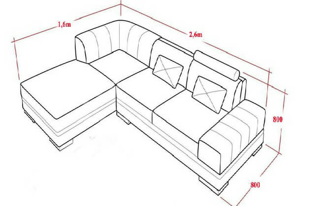 Kích thước ghế sofa góc