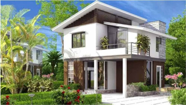 Nhà mái lệch 2 tầng 3