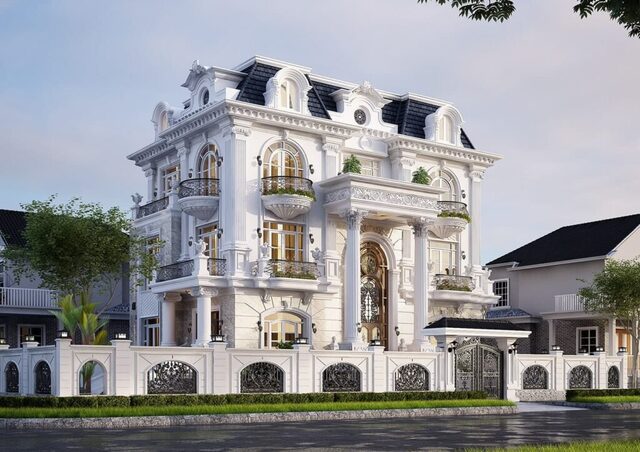 Mẫu thiết kế biệt thự cổ điển pháp