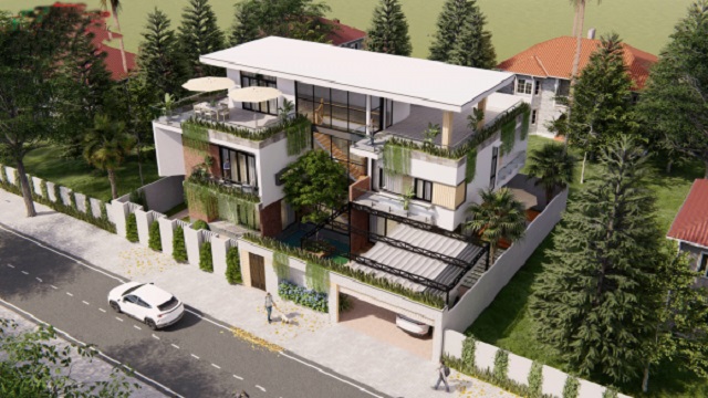 Thiết kế biệt thự tại Hà Giang 25x20m mặt tiền 1