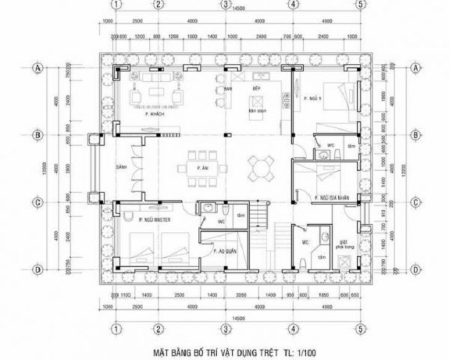 Thiết kế biệt thự tại Hà Giang mặt tiền 12m tầng trệt