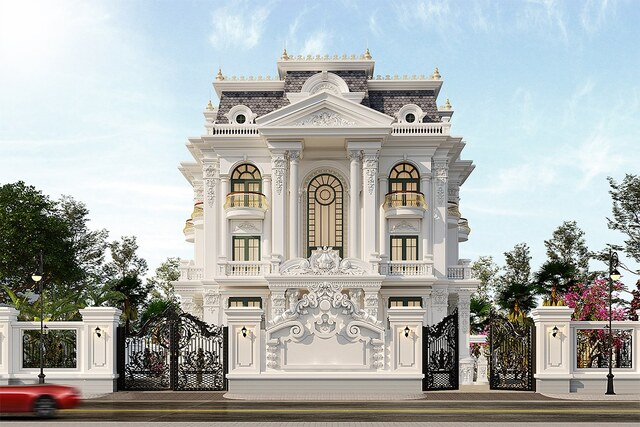 Thiết kế biệt thự 3 tầng tân cổ điển Pháp