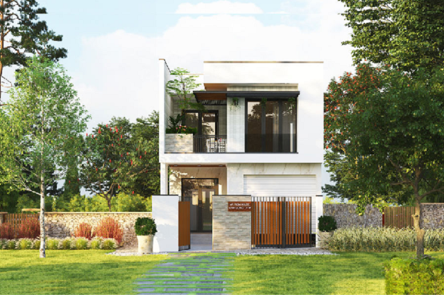 Mẫu nhà 2 tầng 6x10 mái bằng