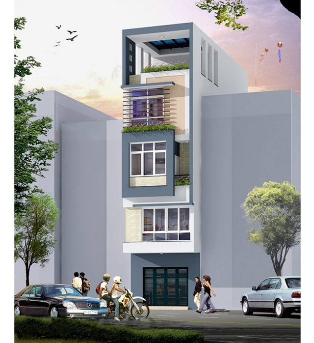 mẫu nhà phố 4x10m 2