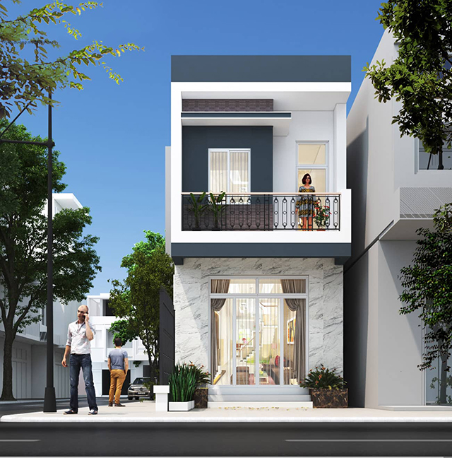 mẫu nhà phố 4x10m 4