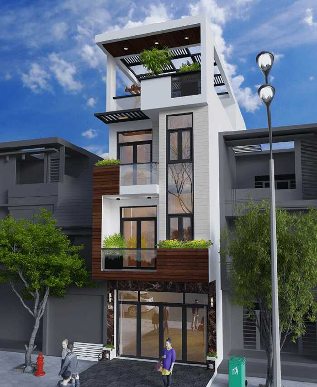 mẫu nhà phố 4x10m 5