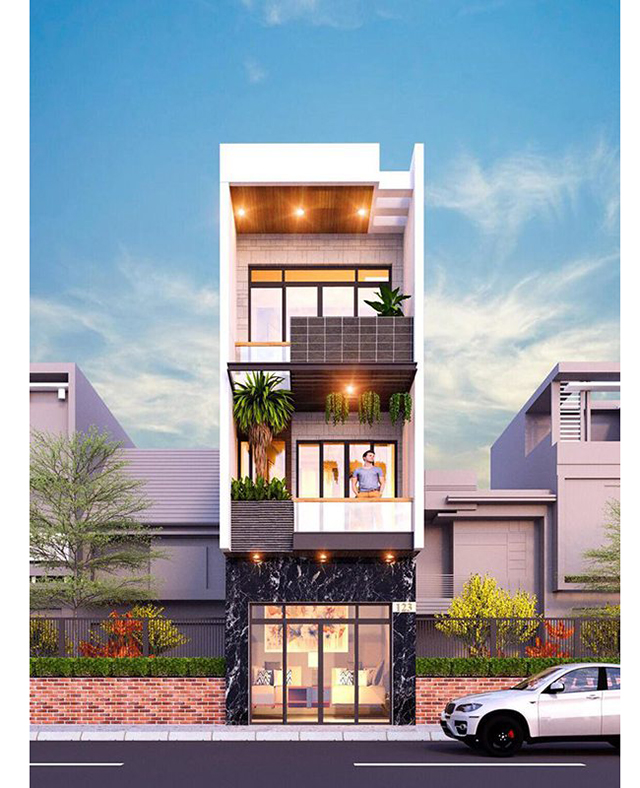 mẫu nhà phố 4x10m 8