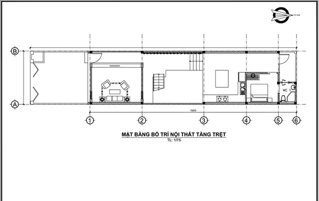 Mẫu thiết kế nhà 2 tầng đẹp 5x20m 12