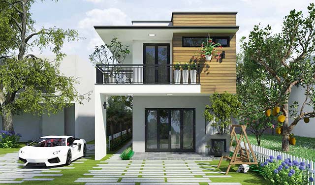 Mẫu thiết kế nhà 2 tầng đẹp 5x20m 13