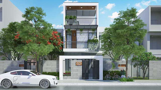 Mẫu thiết kế nhà 2 tầng đẹp 5x20m 3