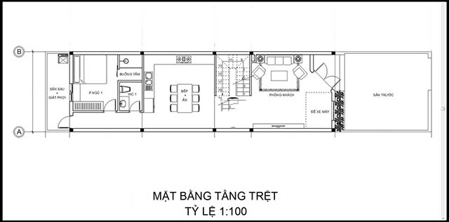 Mẫu thiết kế nhà 2 tầng đẹp 5x20m 4