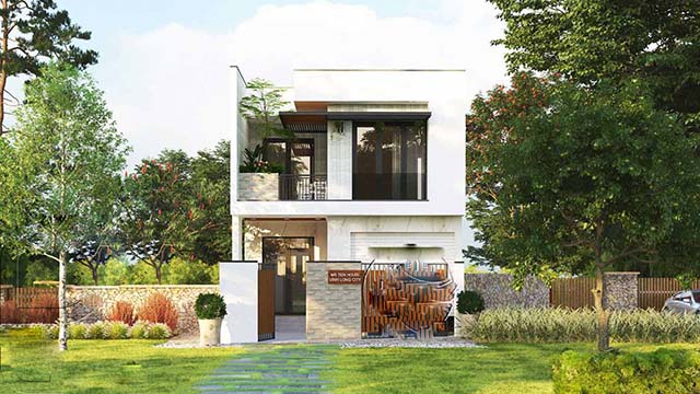 Mẫu thiết kế nhà 2 tầng đẹp 5x20m 9