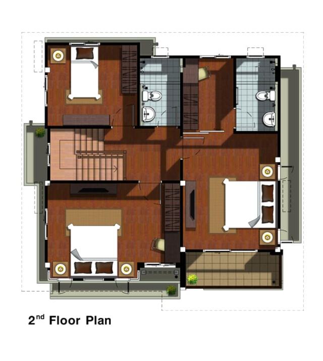 Thiết kế nhà diện tích 10×10m 2 tầng có gara-3