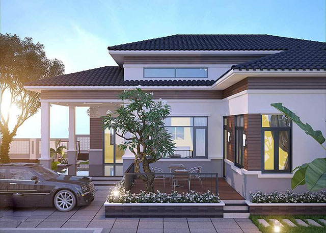 Biệt thự nhà vườn 1 tầng có gác lửng 4