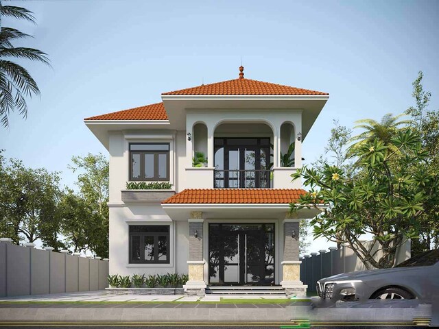 Mẫu nhà mái Nhật 2 tầng 1