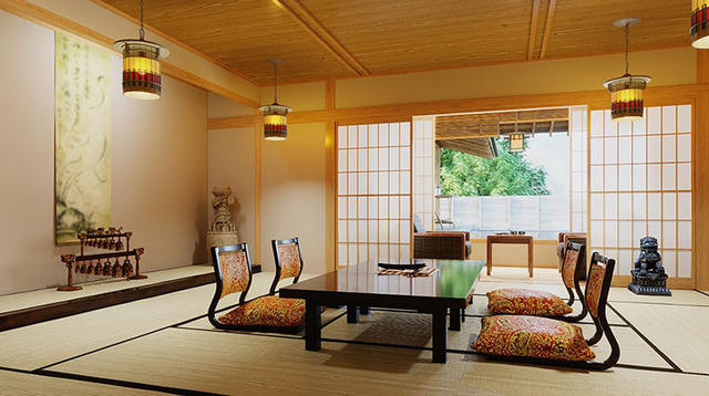 Mẫu thiết kế phòng khách kiểu Nhật 15