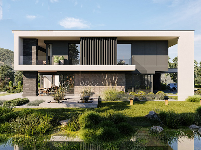 Thiết kế biệt thự tại Lào Cai mái bằng sang chảnh