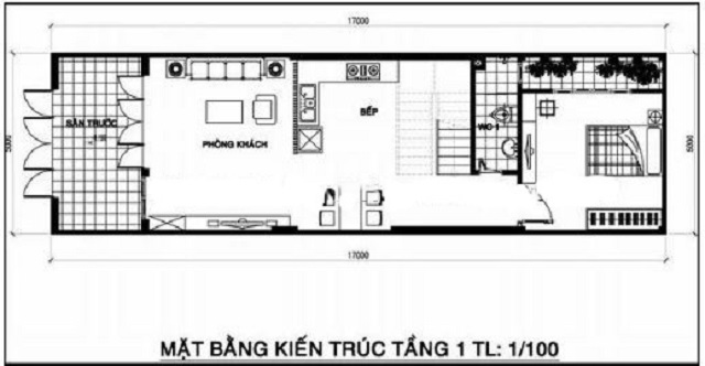 Mặt bằng công năng tầng 1