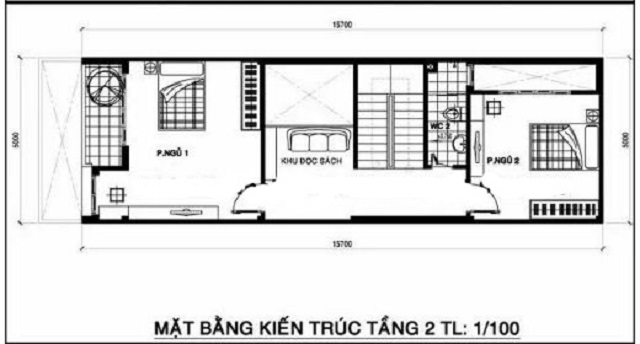 Mặt bằng công năng tầng 2