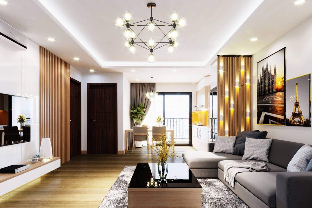 Thiết kế căn hộ chung cư sử dụng đèn trang trí hiệu quả