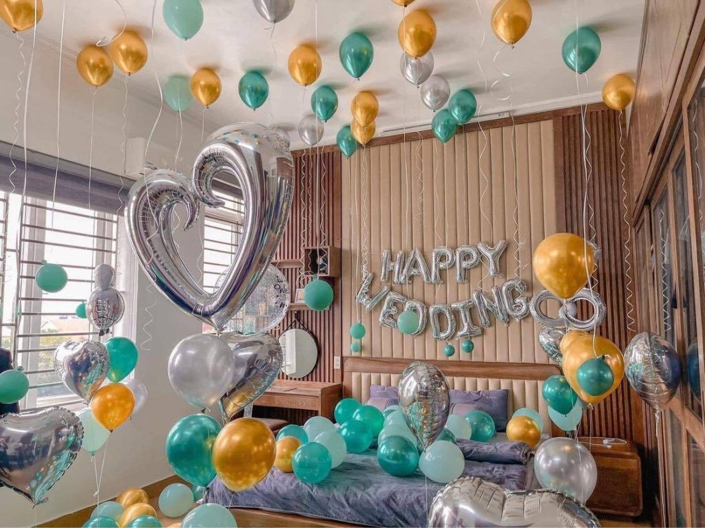 Trang trí phòng cưới với bóng bay tươi tắn, trẻ trung đang là xu hướng được nhiều cặp đôi hướng đến